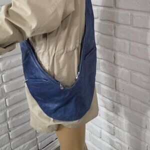 Sash Leather Blue Adjustable Wide Strap Fits Flat Made in India Bag for Travel
